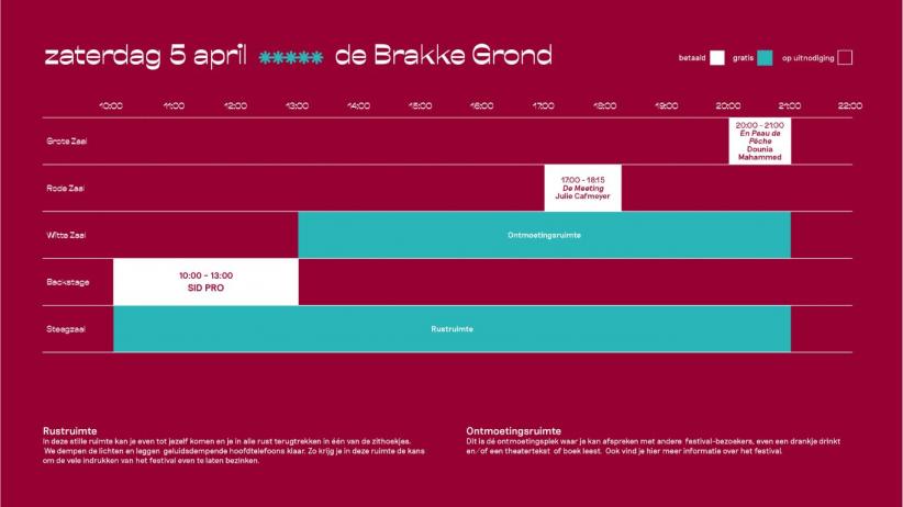 Dagschema zaterdag 5 april — de Brakke Grond