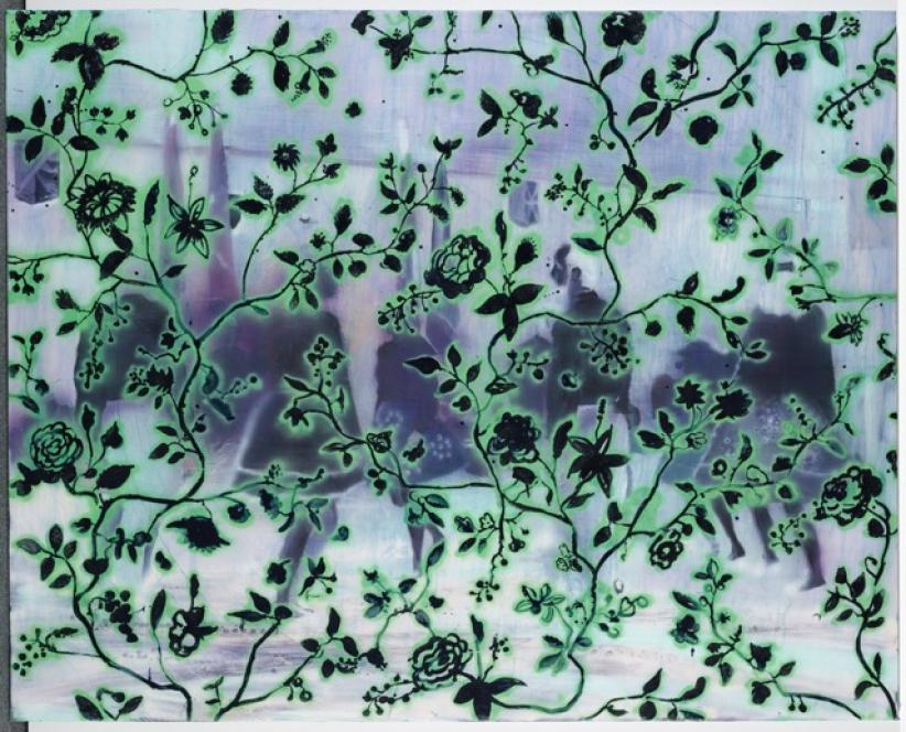 Joris Ghekiere, Zonder titel, 2004. Olieverf, zwart pigment en polyurethaanvernis op doek, 160 x 200,5 cm. Collectie Mu.ZEE Oostende - Collectie Vlaamse Gemeenschap © the heirs of the artist